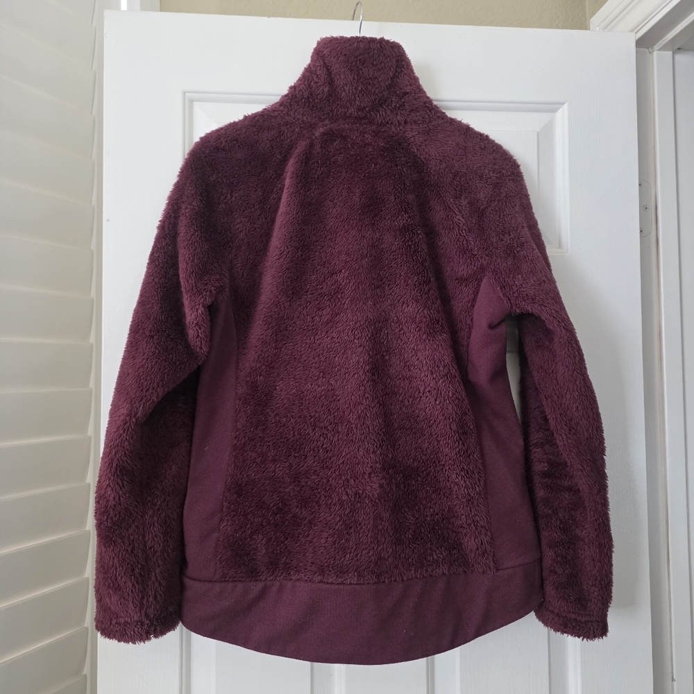 The North Face Furry Fleece Full Zip Jacket M Burgundy Red - Picture 10 of 12